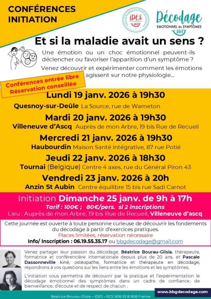 BBG Décodage biologique - Décodage dans le Nord, conférences, initiation, Anzin St Aubin décodage biologique