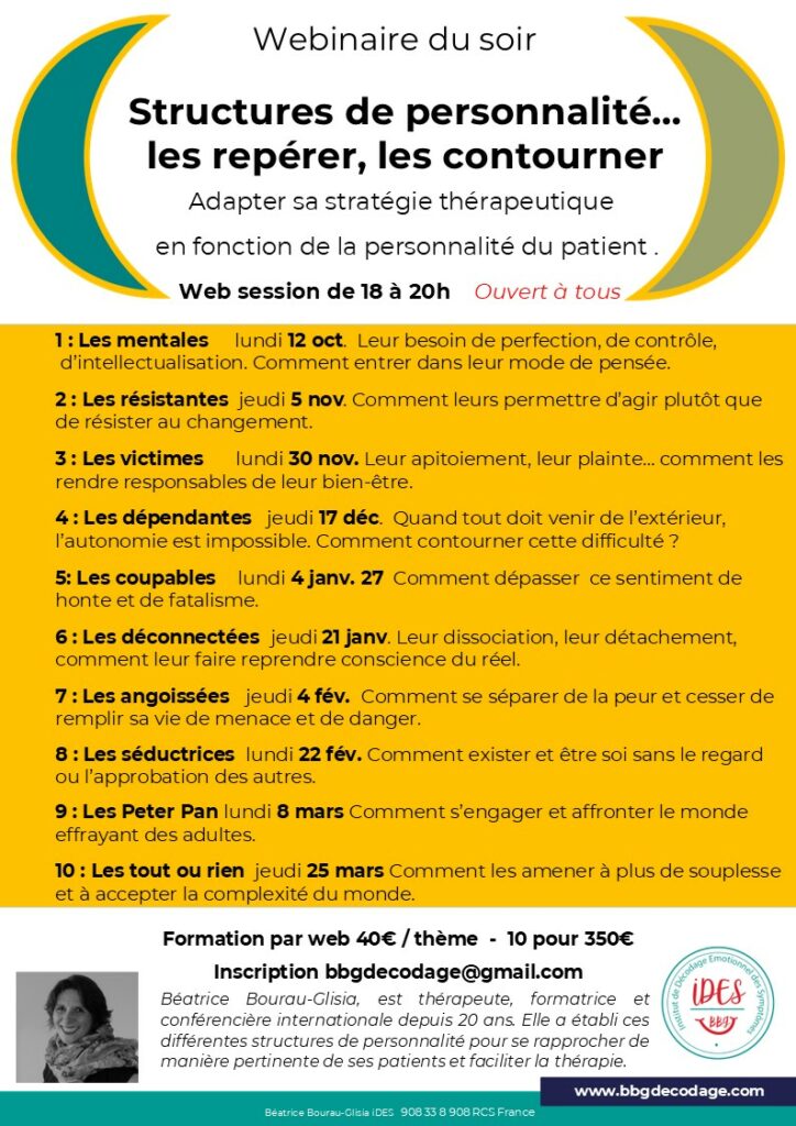 BBG Décodage biologique - Les structures de personnalité... structure decodage